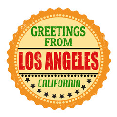 Greetings from Los Angeles label