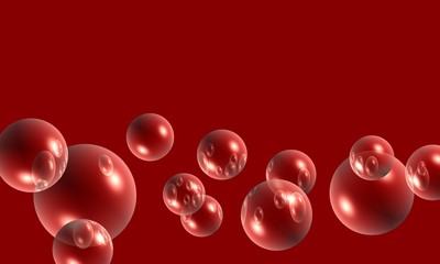 Blasen auf rotem Hintergrund