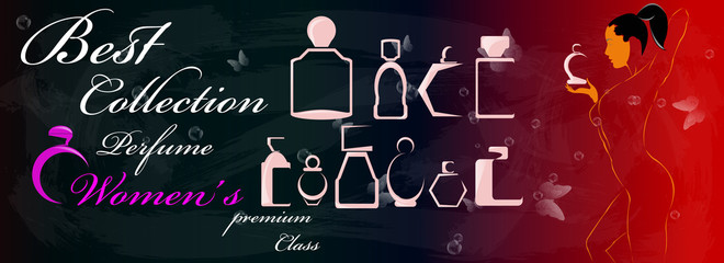 Female perfume premium class.Abstract graphic illustration.