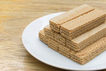 wafer sticks in white plate