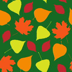 Seamless wallpaper  from autumn leaves