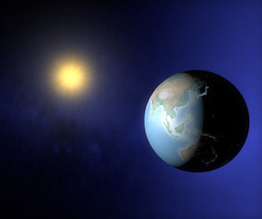 Mondo terra sole globo Asia Australia Giappone