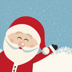 santa claus wave snowy background