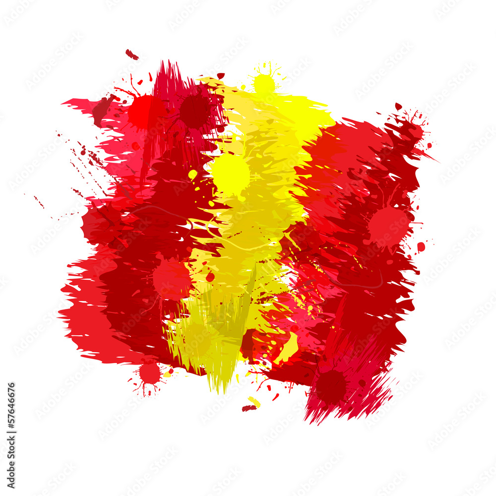 Canvas Prints colored splashes in abstract shape, spanish flag