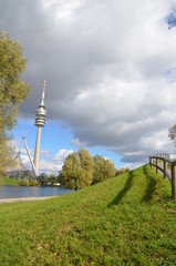 Obraz premium Olympiaturm, domaine olympique de Munich