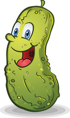 Smiling Pickle Cartoon Character