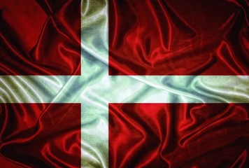 Vintage Denmark flag.