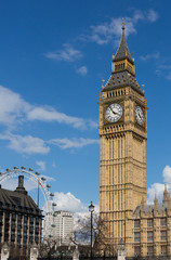 Fototapeta na wymiar Big Ben with the London Eye