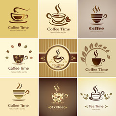 cafe emblem collection, set of coffee cups icons - 57649860