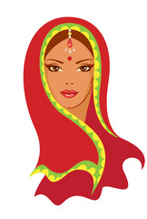Vector  illustration of  Indian woman - 57650227