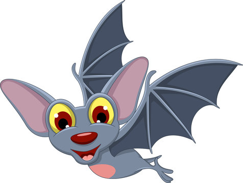 Cartoon Halloween bat flying