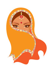 Vector  illustration of  Indian woman - 57650420