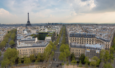 Eiffel Tower Left and Paris Skyline, Landscape