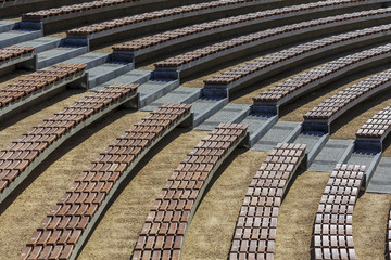 Naklejka premium Rows of seats in the open air auditorium hall
