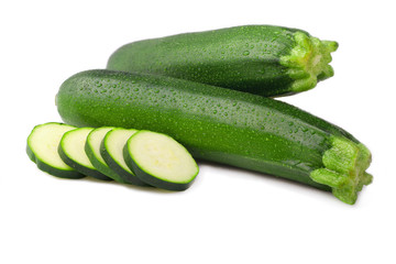 ripe zucchini isolated