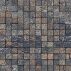 mosaic tile worn old wall floor