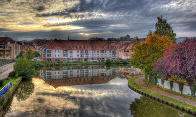 Marne - Rhine Canal in Saverne autumn evening