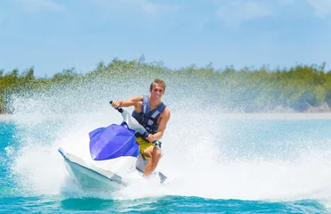 Acrylic prints Water Motor sports Man on Jet Ski