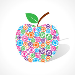 Group of gear make a apple stock vector