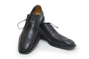 The black man's shoes isolated on white background.