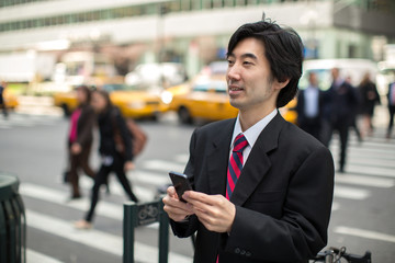 Asian businessman in New York City street