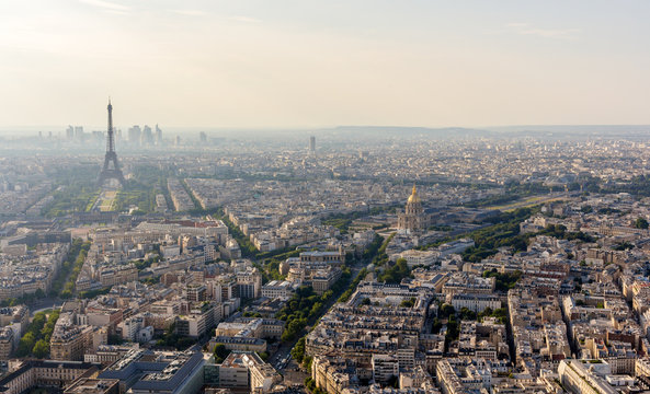 Panorama of Paris from Maine-Montparnasse Tower - France