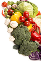 Fresh vegetables isolated on white