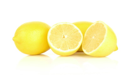 Few lemons isolated on white