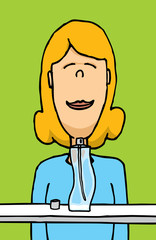 Woman smelling scent