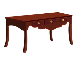 Wooden table isolated illustration