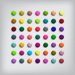 Set of Round Colorful Buttons