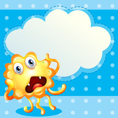 An ugly monster in front of the empty cloud template