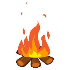 campfire isolated illustration