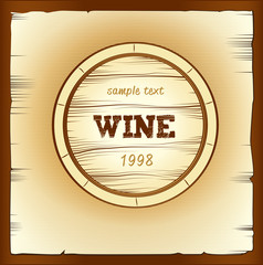 Wine. Bunch of grapes for labels of wine. Vintage  labels barrel