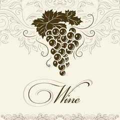 Wine. Bunch of grapes for labels of wine. Vintage  labels
