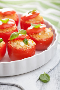 stuffed tomatoes with couscous and feta