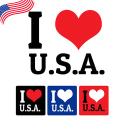 I love USA sign and labels