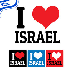 I love Israel sign and labels