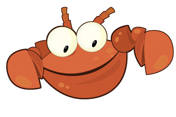The cartoon crab - illustration for the children