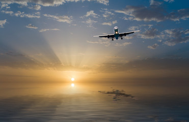 Obraz na płótnie Canvas commercial jet airplane in flight