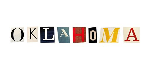 Oklahoma word formed with magazine letters