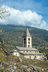 Fototapeta na wymiar Kościół Santa Maria Assunta - (Villeneuve) - Aosta