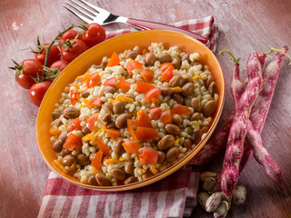 barley risotto with beans and tomatoes
