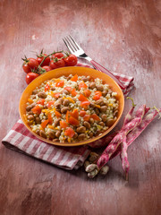 barley risotto with beans and tomatoes