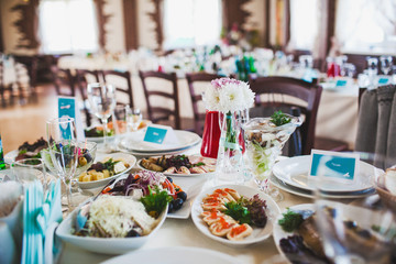 Table set for an event party