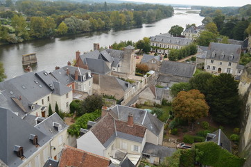 Fototapeta na wymiar Rooftop View of Traditional Houses in Loire Valley, France