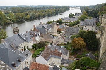 Rooftop View of Traditional Houses in Loire Valley, France