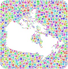 Decorative Map of Canada into a square icon