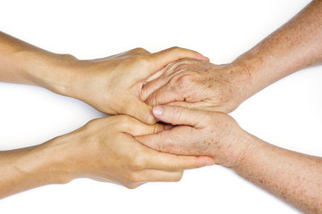 Fototapeta premium Old and young holding hands