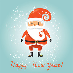 Vector Santa Claus. Vector illustration for retro christmas card